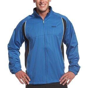 Reebok Mens Traveler Cobalt Blue Black Mesh Lined Hooded Lightweight Jacket XL